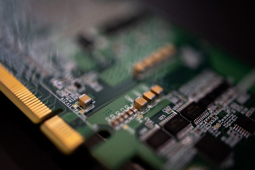 closeup shot of computer chip