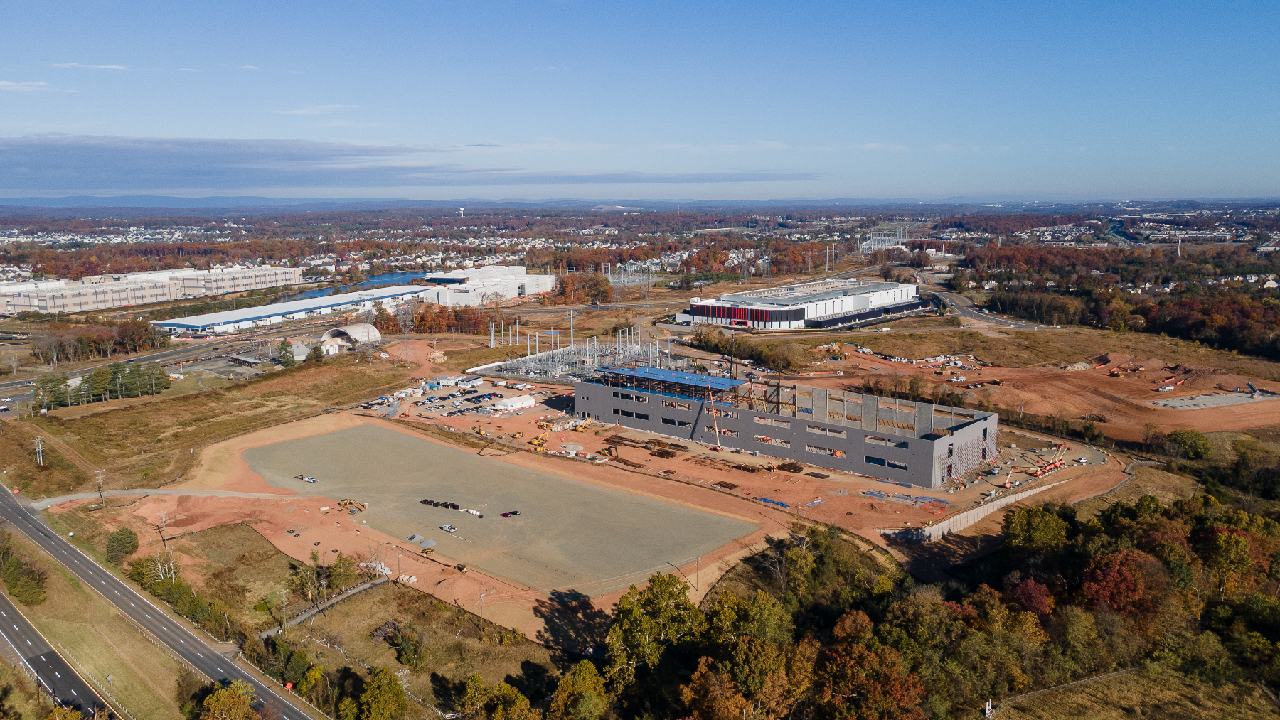 Microsoft data center under construction in Aldie, Virginia, in October