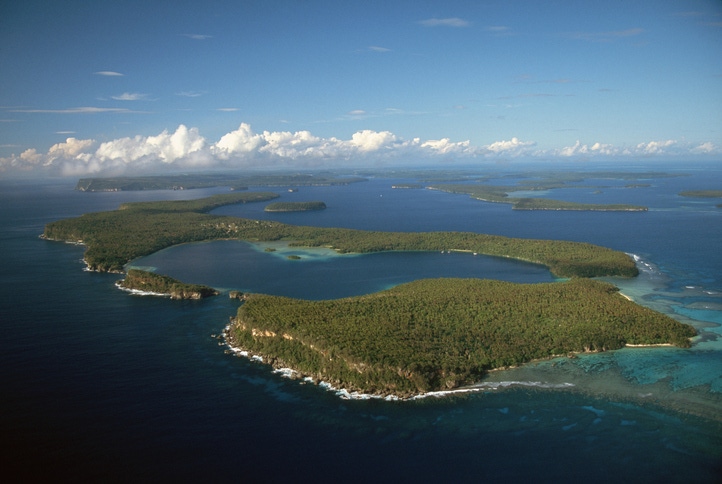 Aerial View of Hunga Bay and the Vavau Islands