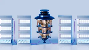 concept art of a quantum computing machine connected to data center servers concept art of a quantum computing machine connected to data center servers
