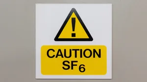 Caution Sulfur Hexafluoride sign Caution Sulfur Hexafluoride sign