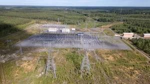 Aerial view of electrical substation, Oulu Finland Aerial view of electrical substation, Oulu Finland