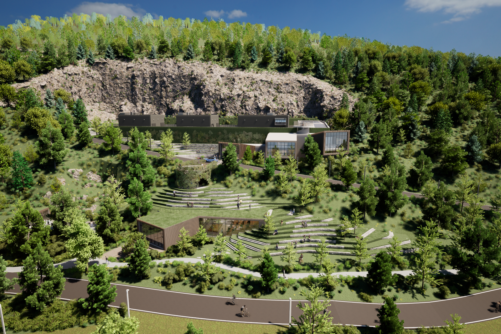 A mockup of the outside of the Intacture data center facility