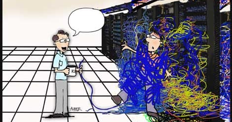 Cartoon Cabling Works Friday Funny: Pick the Winning Caption for Our Spaghetti Cabling Cartoon