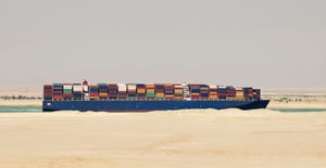 Container ship on the Suez Canal