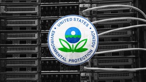 EPA logo on a data center server rack EPA logo on a data center server rack
