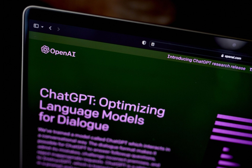 Screenshot of OpenAI's ChatGPT.