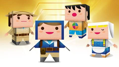 Cube cartoon human art illustration