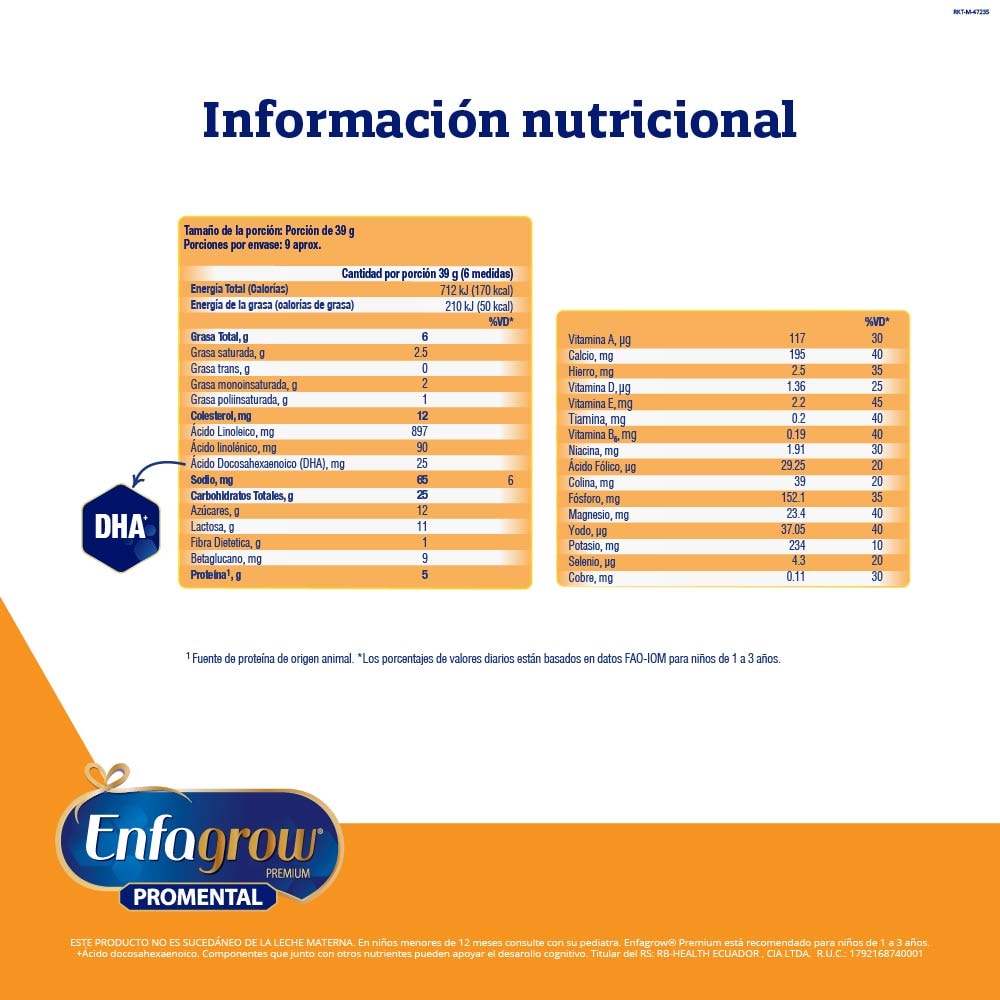 Alimento Lácteo Enfagrow Premium Promental Etapa 3 Lata x 375 g