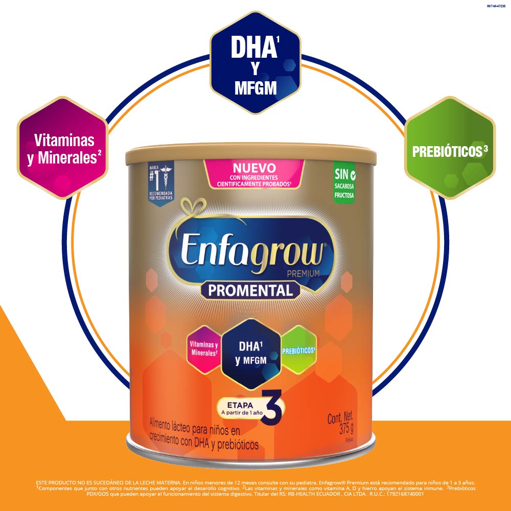 Alimento Lácteo Enfagrow Premium Promental Etapa 3 Lata x 375 g 