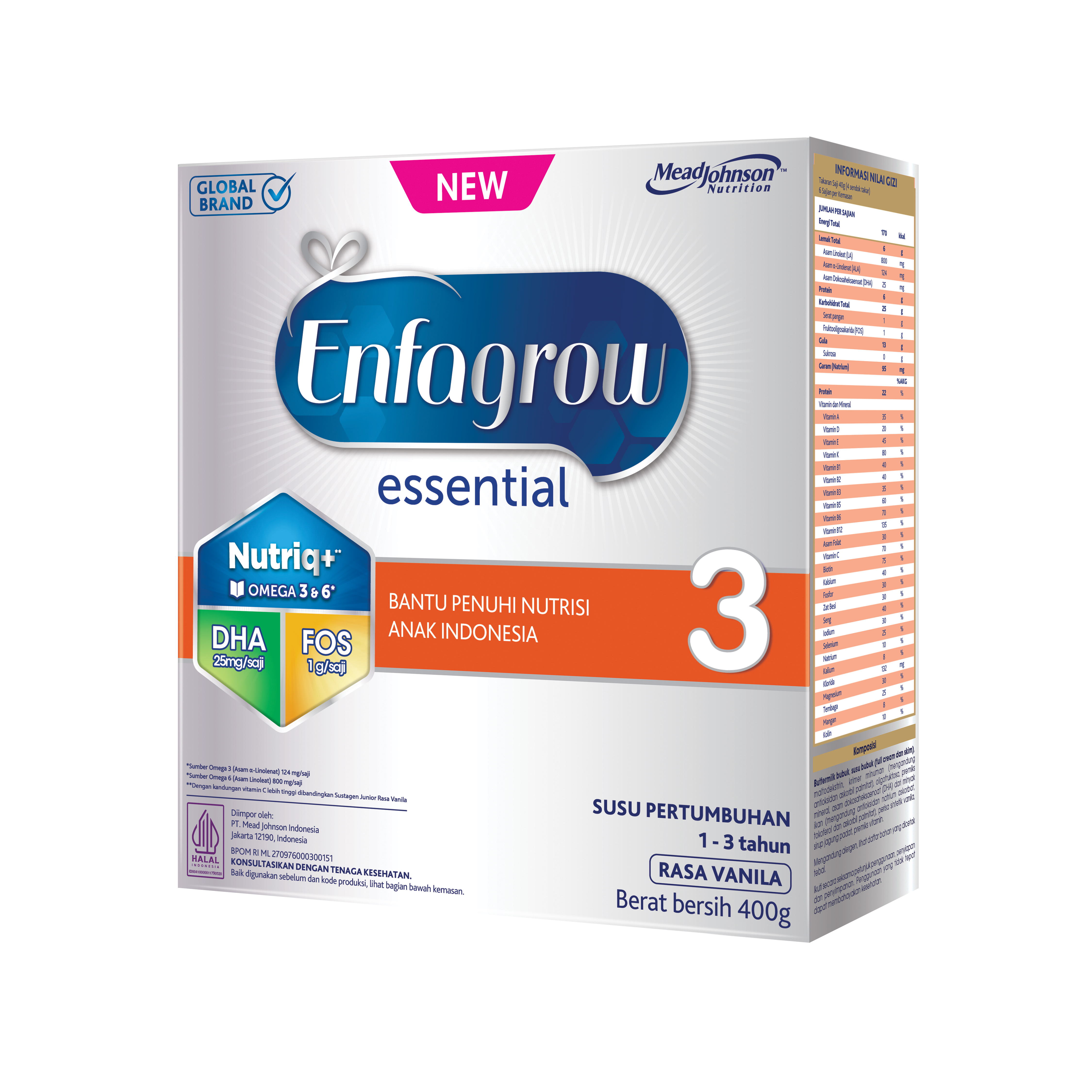 Enfagrow Essential 3 Susu Formula Anak 1 - 3 Tahun 400 gr