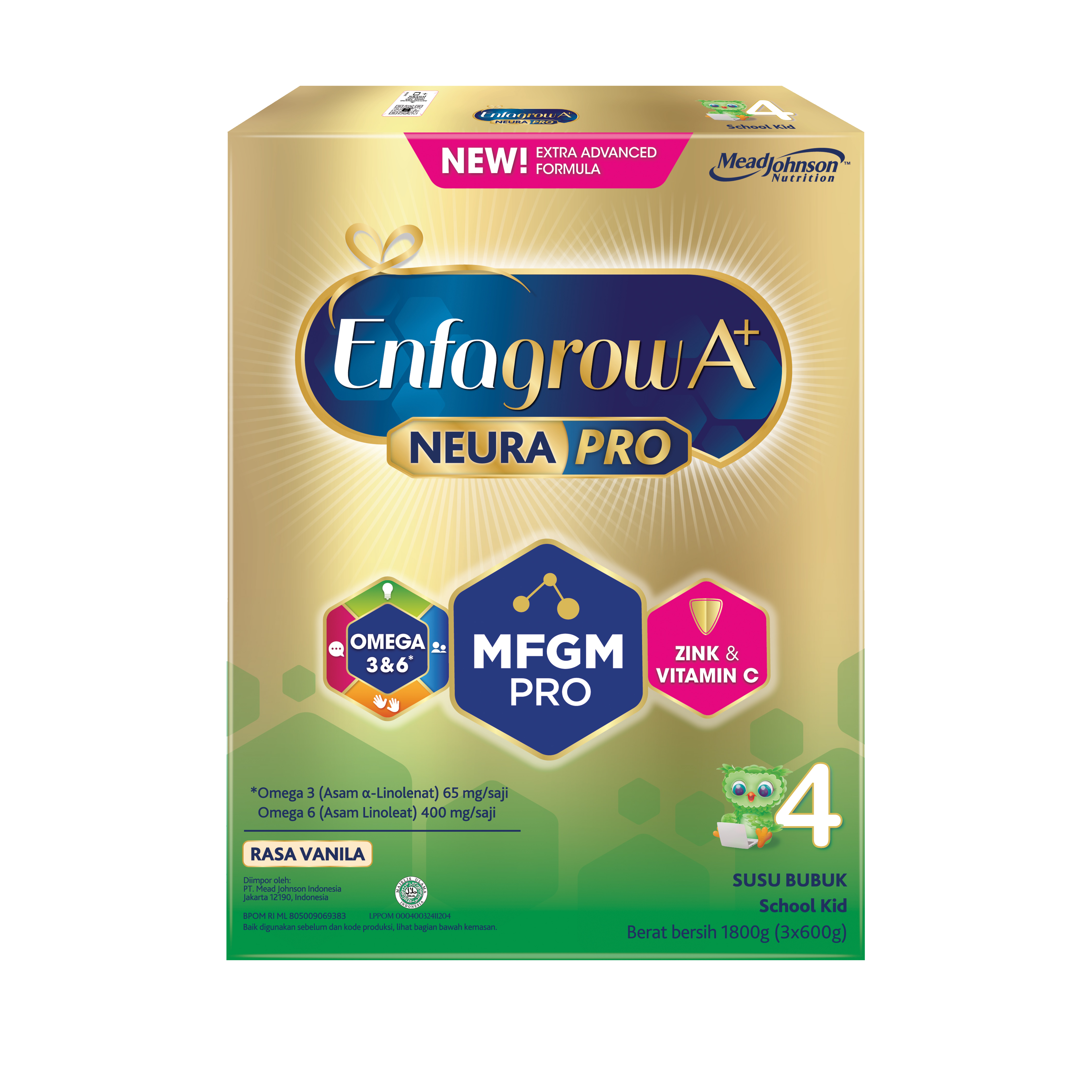 Enfagrow A+ 4 Susu Formula Anak 3 - 12 Tahun vanila 1800 gr