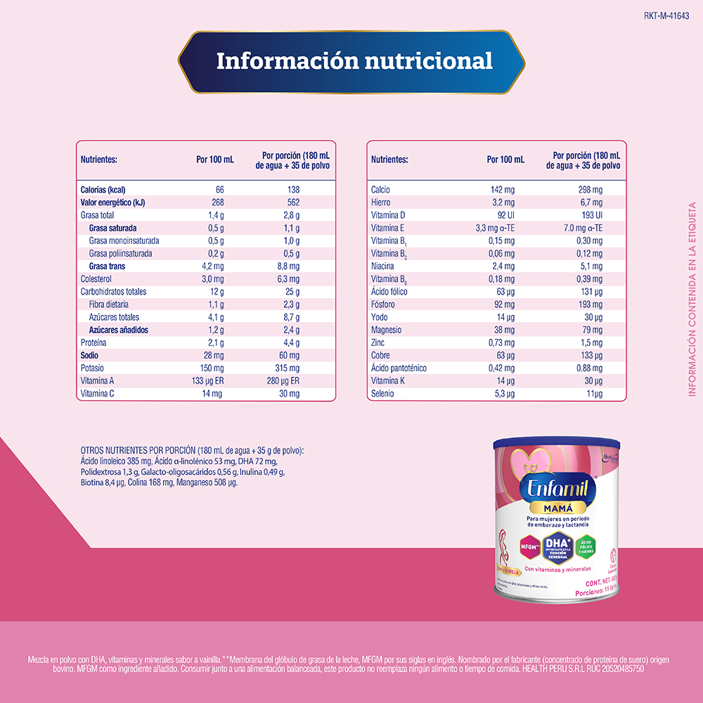 Enfamil Mamá Sabor Vainilla