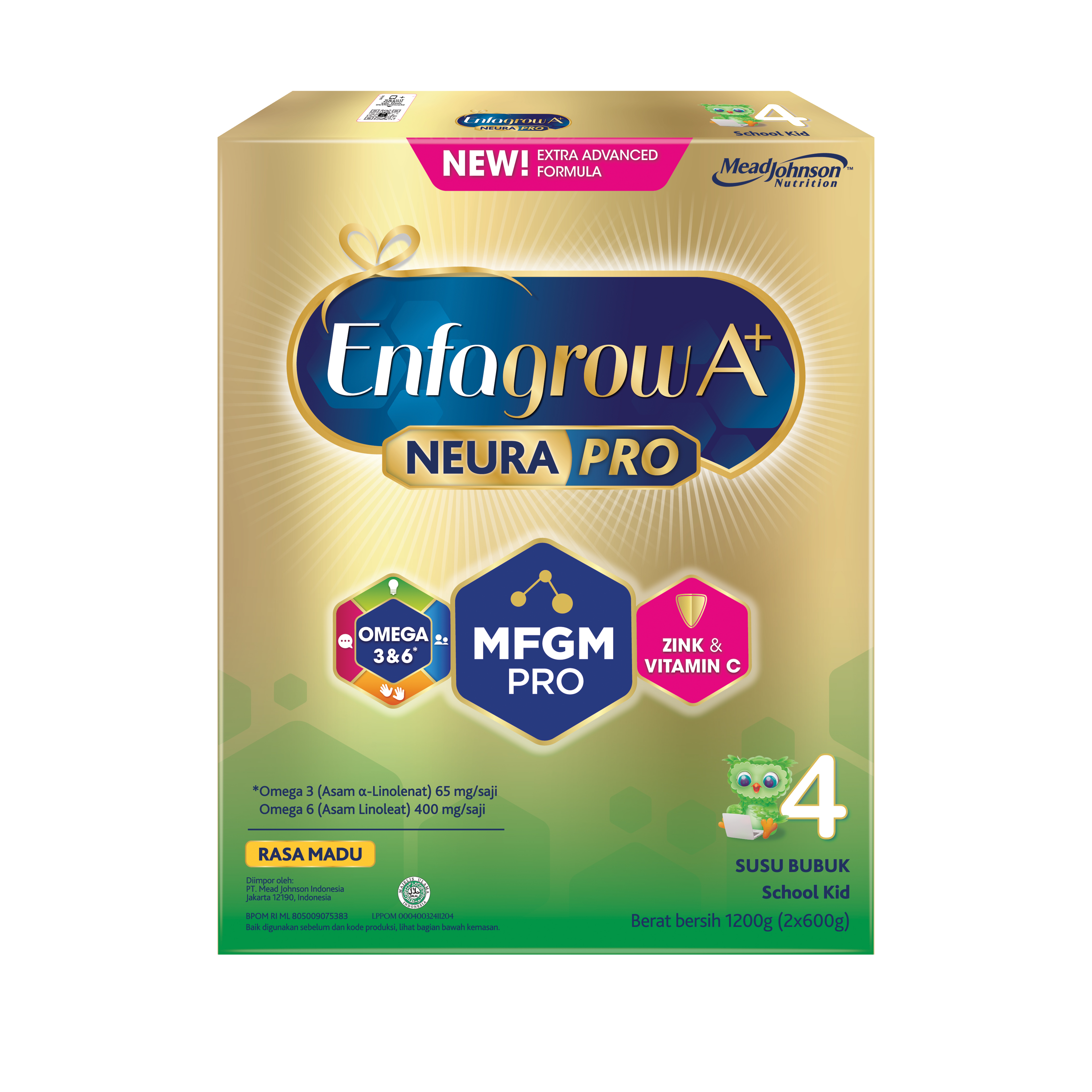 Enfagrow A+ 4 Susu Formula Anak 3 - 12 Tahun Madu 1200 gr