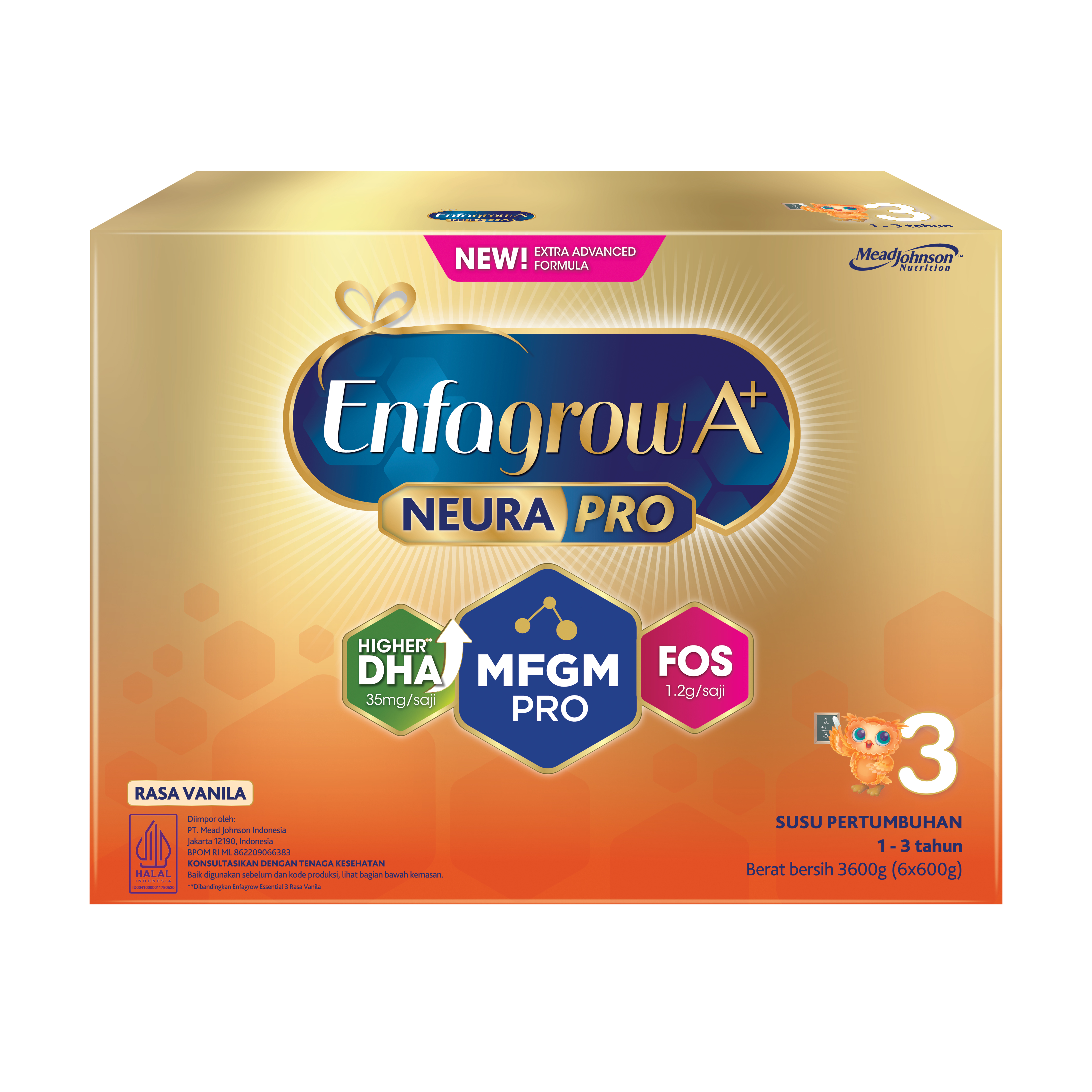 Enfagrow A+ MFGM Pro Tahap 3 Vanila 3600g