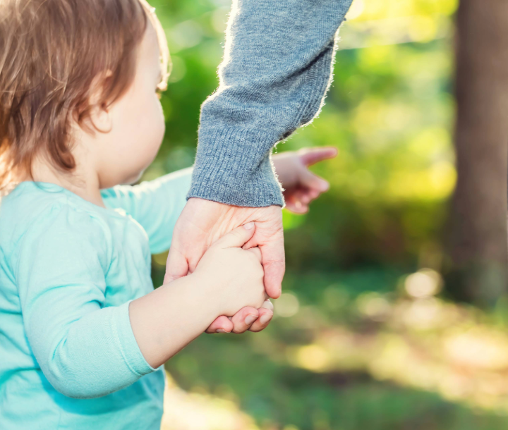 Bebé sonriente gateando sobre el suelo de casa, acompañado de texto sobre la etapa de crecimiento y curiosidad infantil.