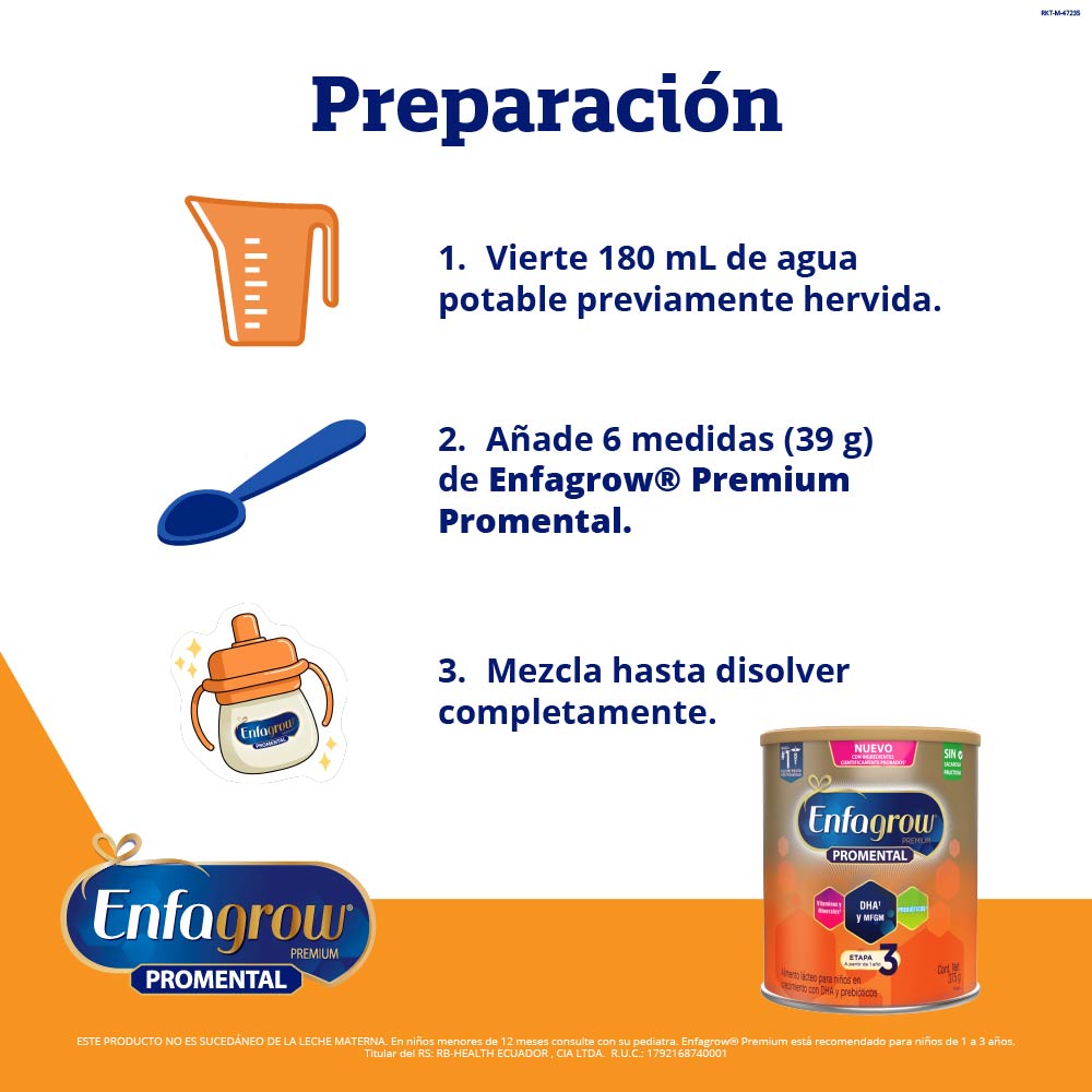 Alimento Lácteo Enfagrow Premium Promental Etapa 3 Lata x 375 g 