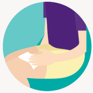 לאחר ההזרקה יש להניח צמר-גפן או פד גאזה על אזור ההזרקה