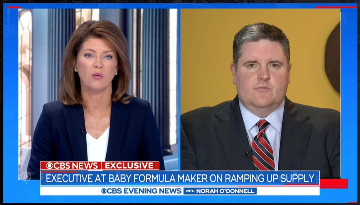 CBS News interview about baby formula supply shortages