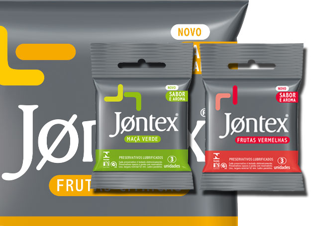 Jontex condom packages with different variants displayed in front of a larger pack.