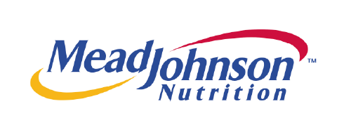 Mead Johnson Nutrition logo with blue text and red and yellow swooshes.