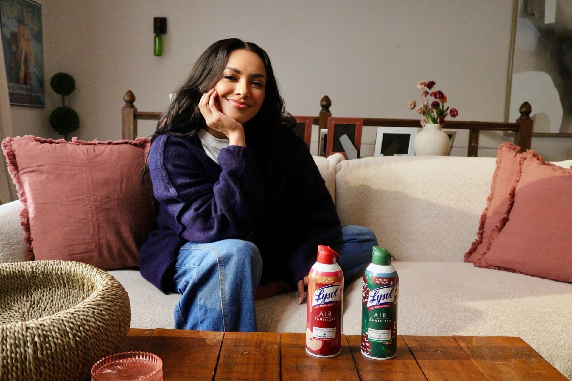 Kat Graham celebrates fall with new limited edition Lysol Air Sanitizer Apple Cinnamon and Winter Woods Scents.