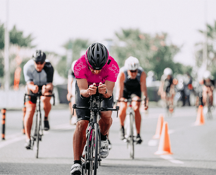 Cyclists in a race