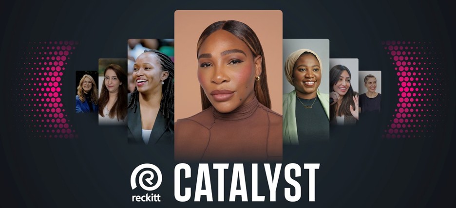 Banner featuring Catalyst branding with speaker portraits on a dark background