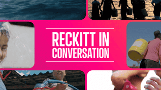 Reckitt in Conversation graphic featuring community and hygiene-related imagery
