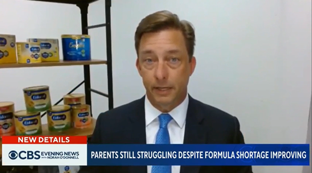 CBS Evening News segment about ongoing baby formula shortages