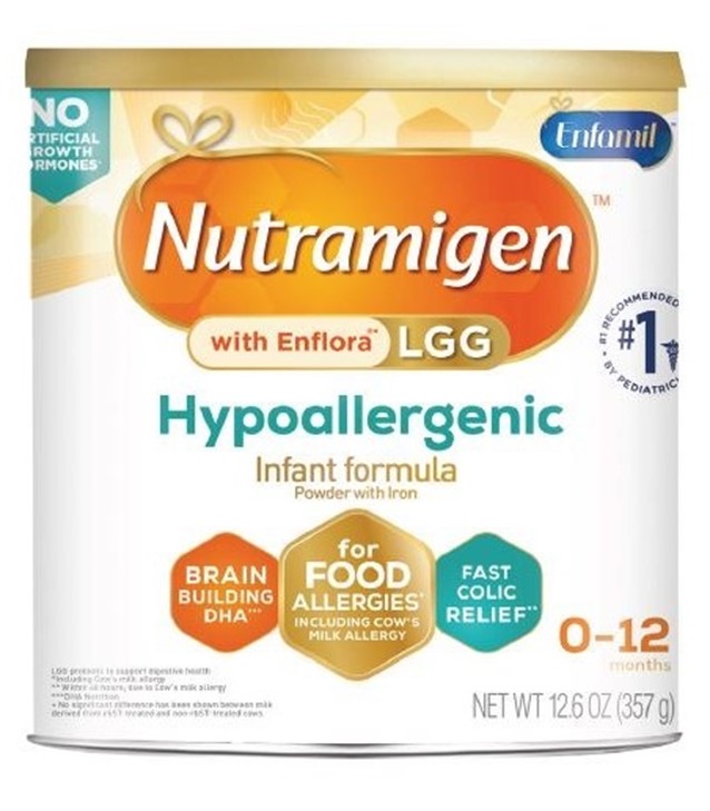 Nutramigen hypoallergenic infant formula with LGG probiotic for infants ages 0–12 months