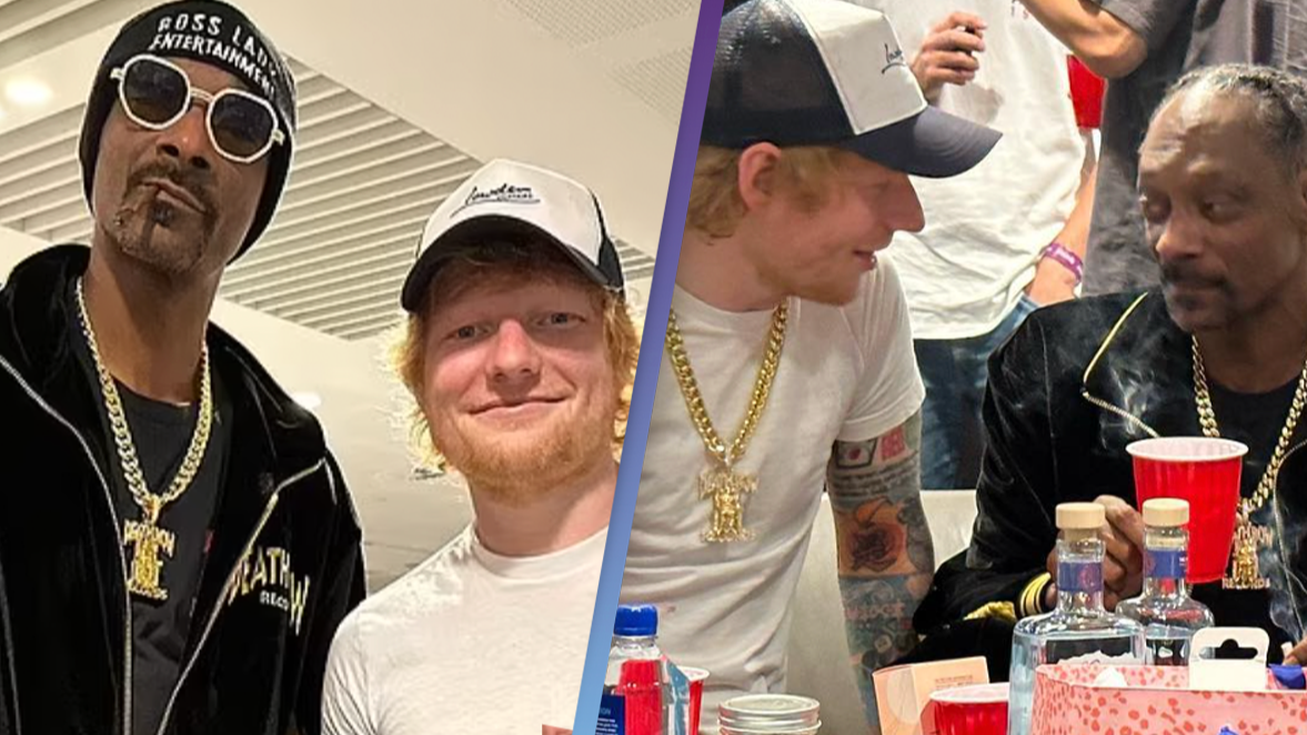 Snoop Dogg gifts Ed Sheeran with huge gold chain after welcoming