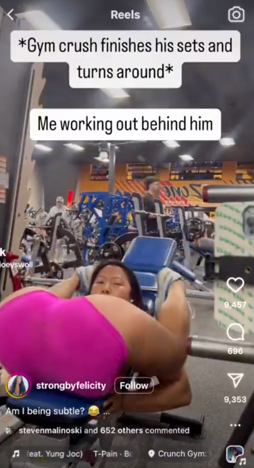 Woman divides opinion filming 'leg stretches' at gym as man says 'she's  what's wrong with girls