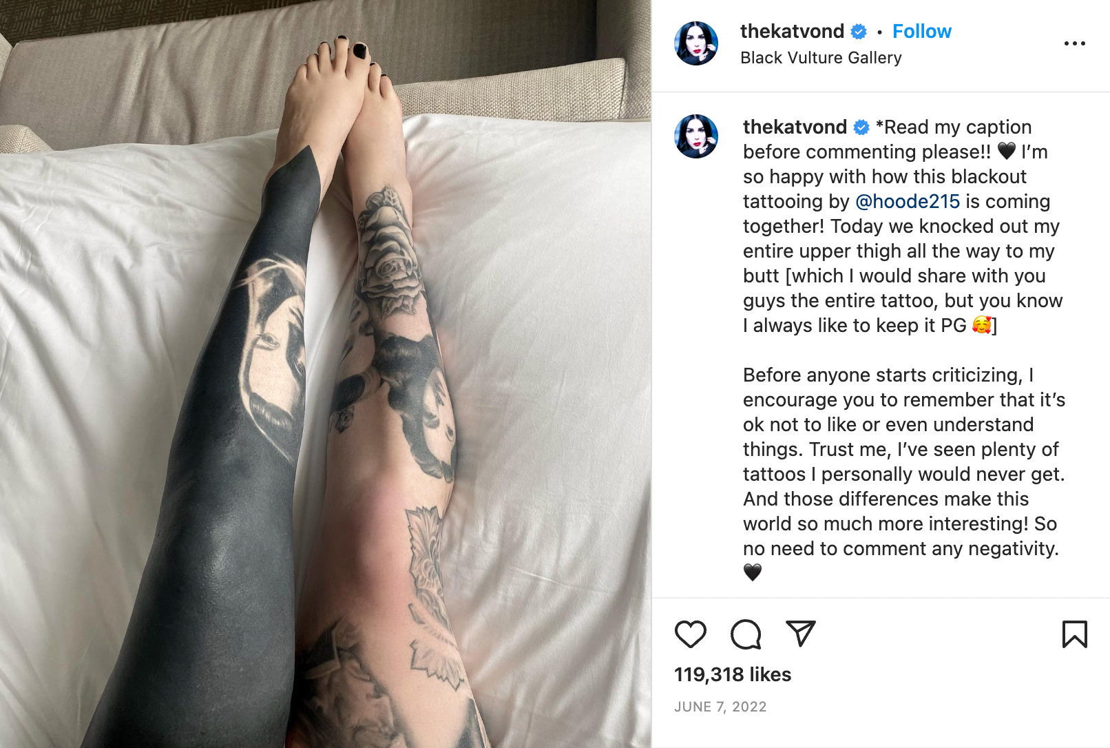Kat Von D covers herself in black tattoo work after being sued in  first-of-its-kind lawsuit