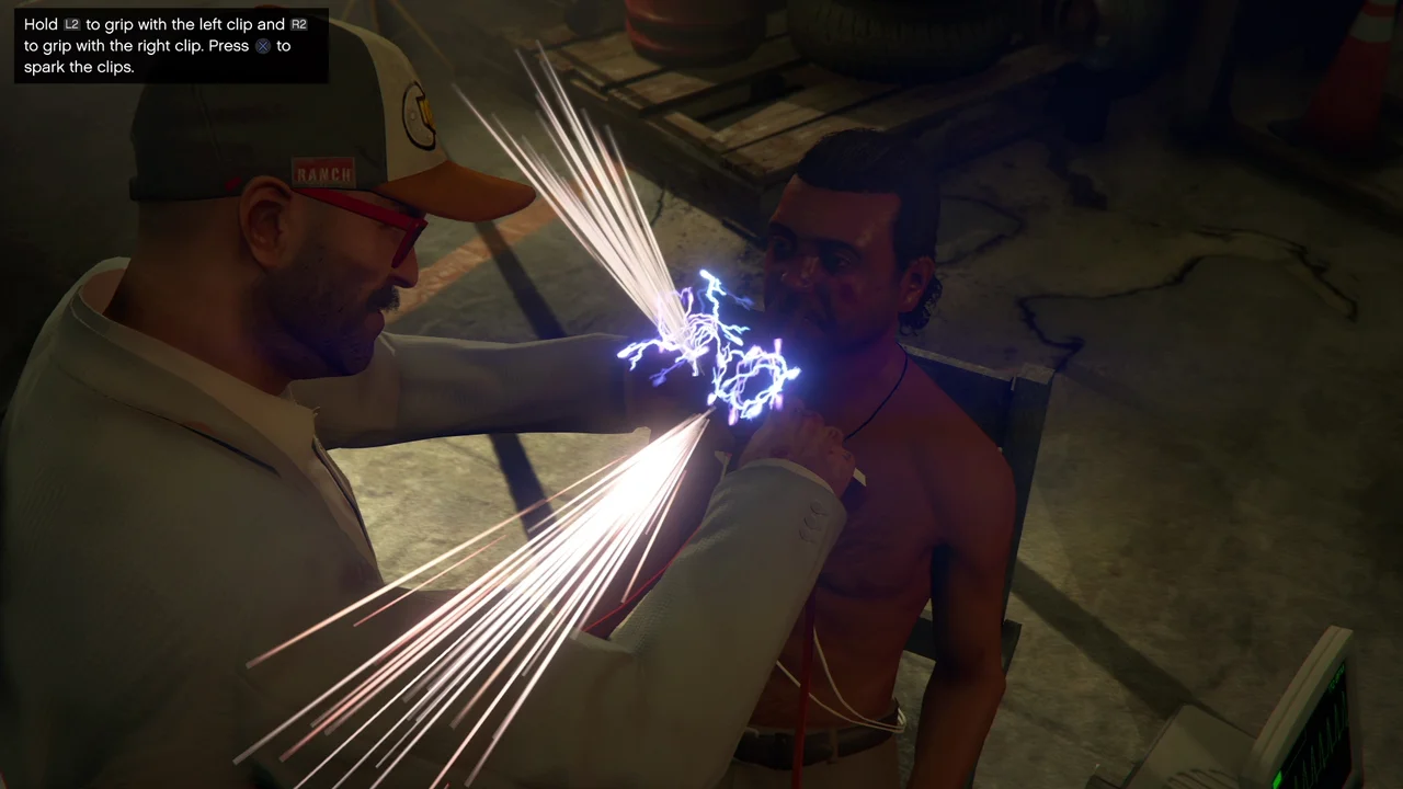 A screenshot taken during the“By the Book” mission Rockstar North