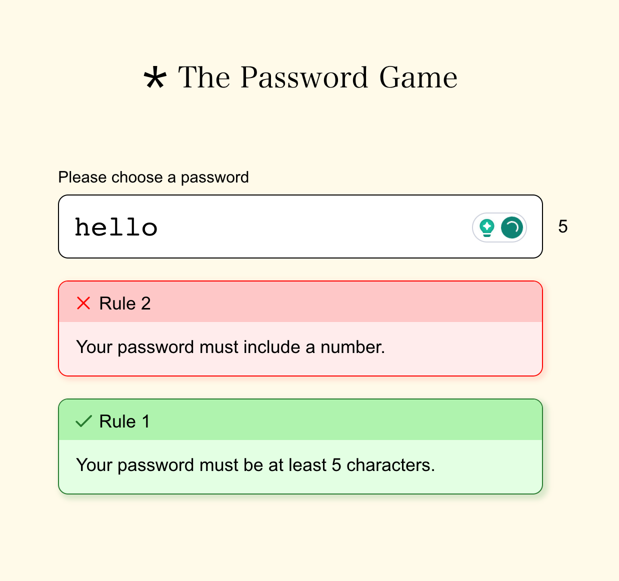 Trying the Password Game! 