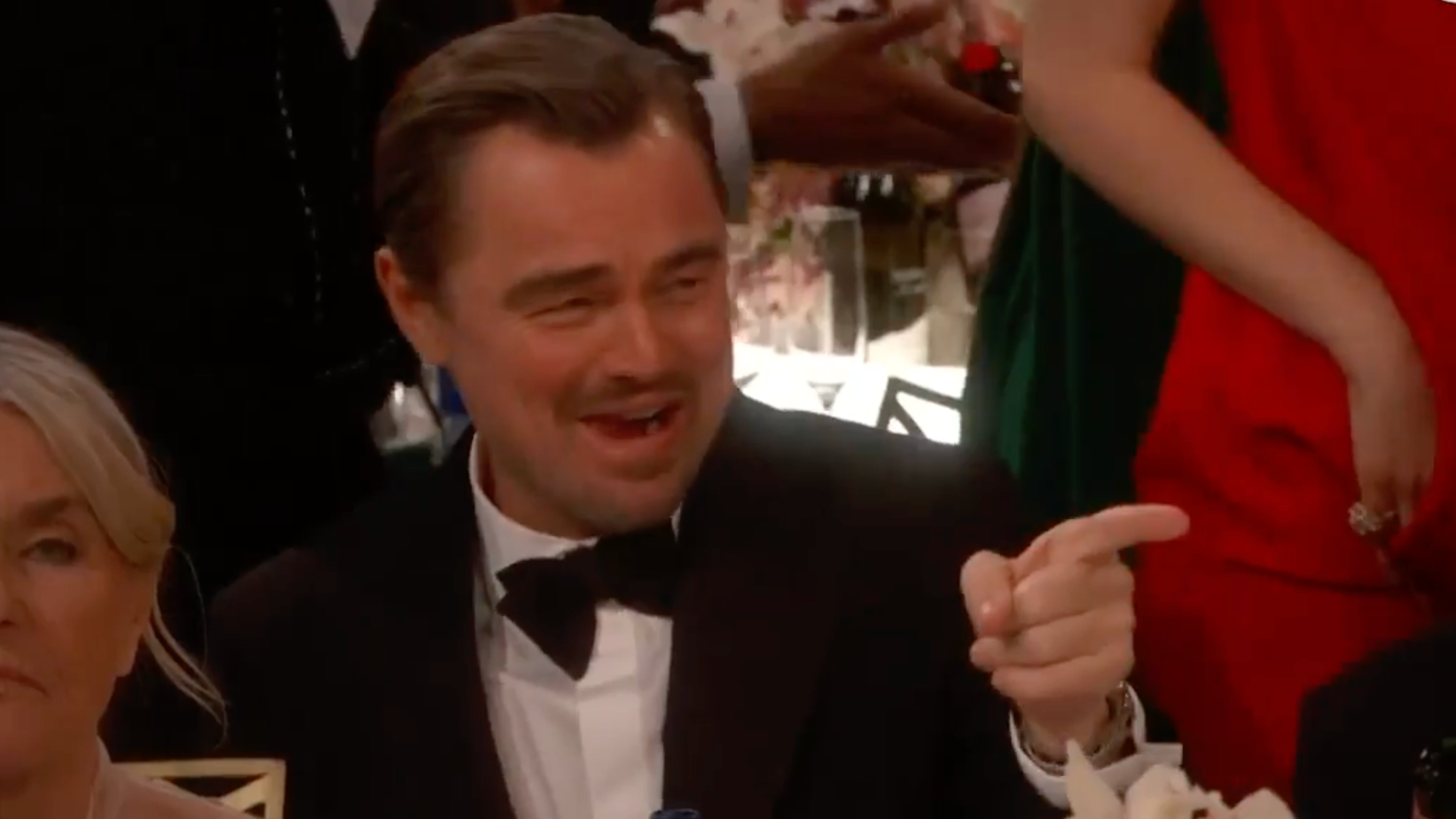 Golden Globes viewers attempt to work out what Leonardo DiCaprio was  mouthing during 'sassy' ad break moment