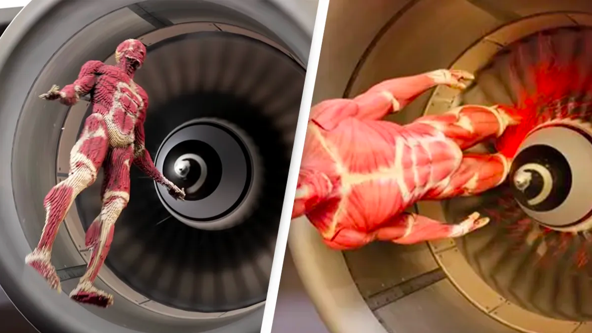 Terrifying simulation shows what would happen if you fell into a jet  airplane engine