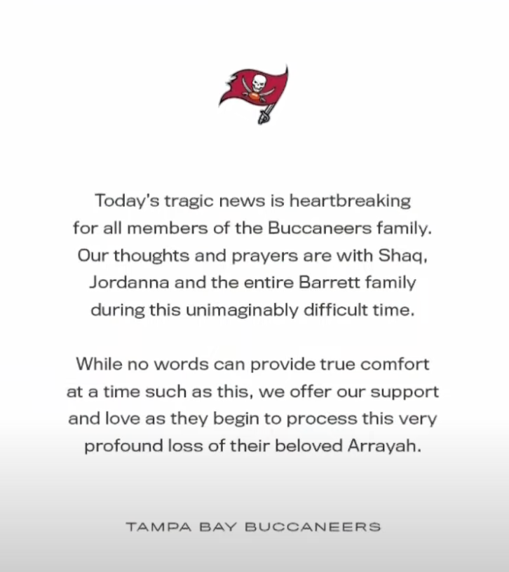 Buccaneers star Shaquil Barrett's 2-year-old daughter drowns in