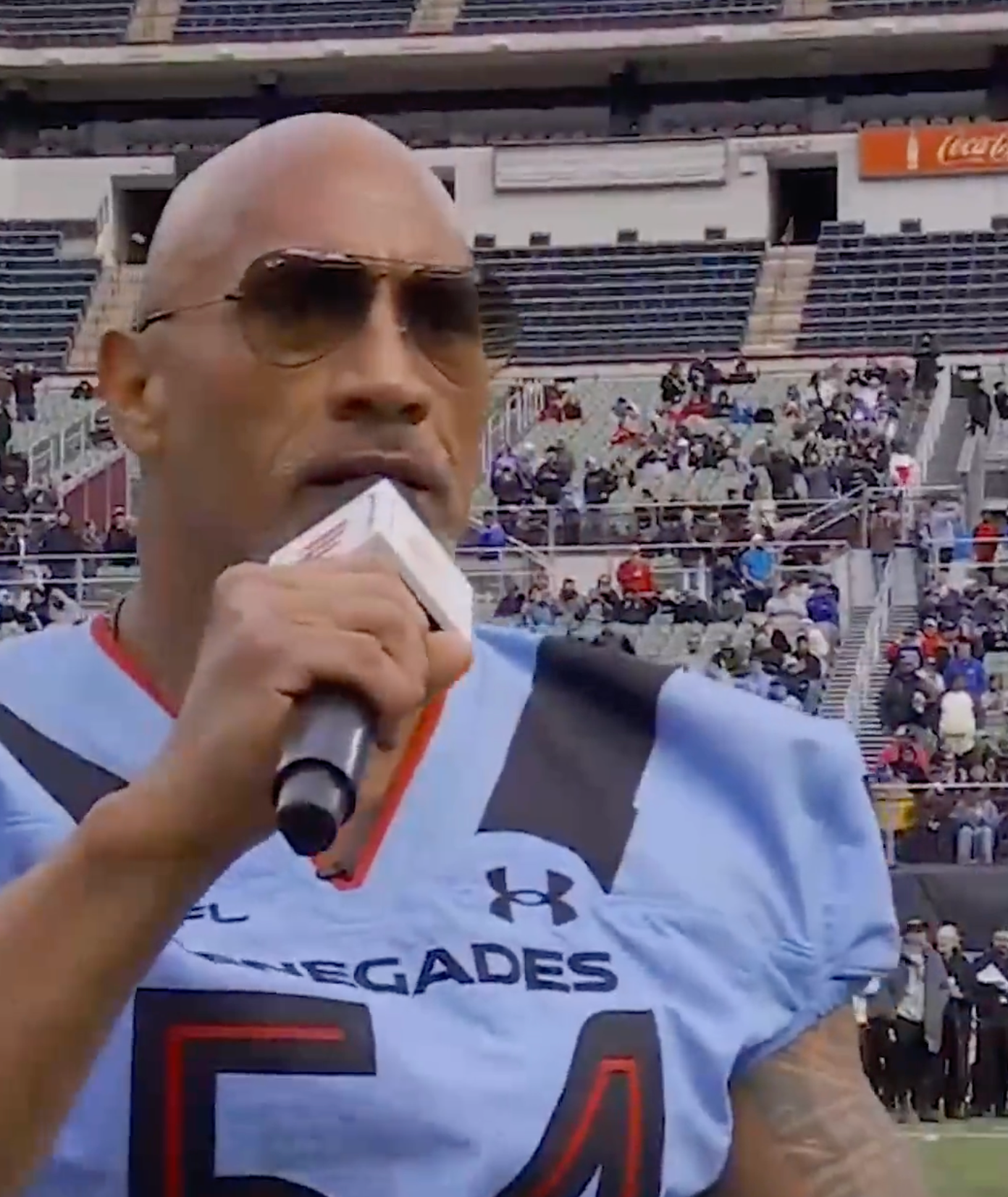 XFL owner Dwayne 'The Rock' Johnson gives motivation pregame speech before  league kicks off