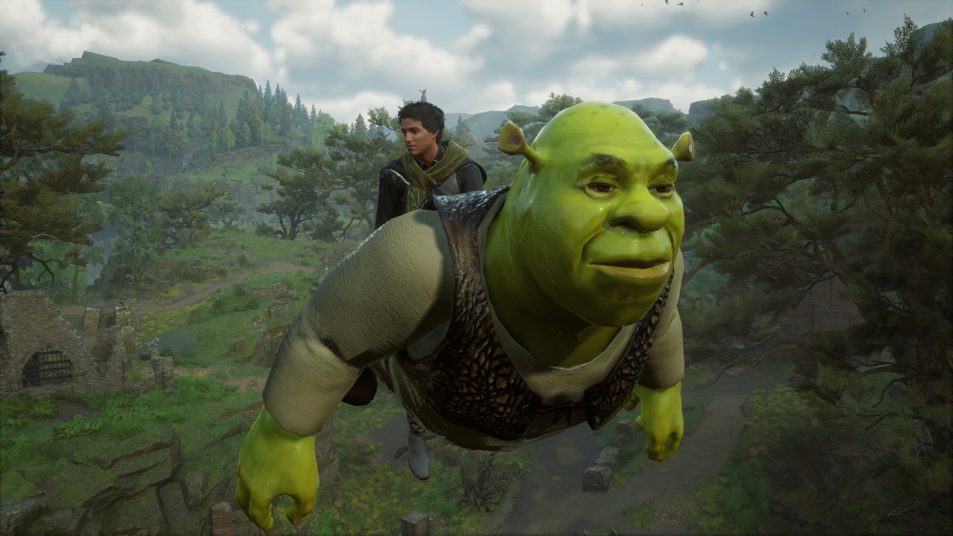 Hogwarts Legacy players are creating Shrek mods in the game