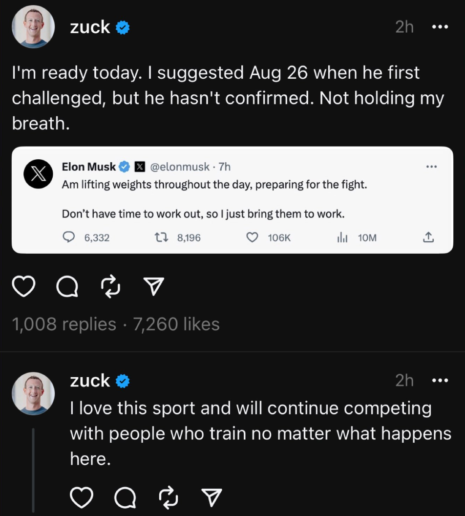 31 of the Funniest Responses to the Potential Mark Zuckerberg/Elon Musk  Cage Fight