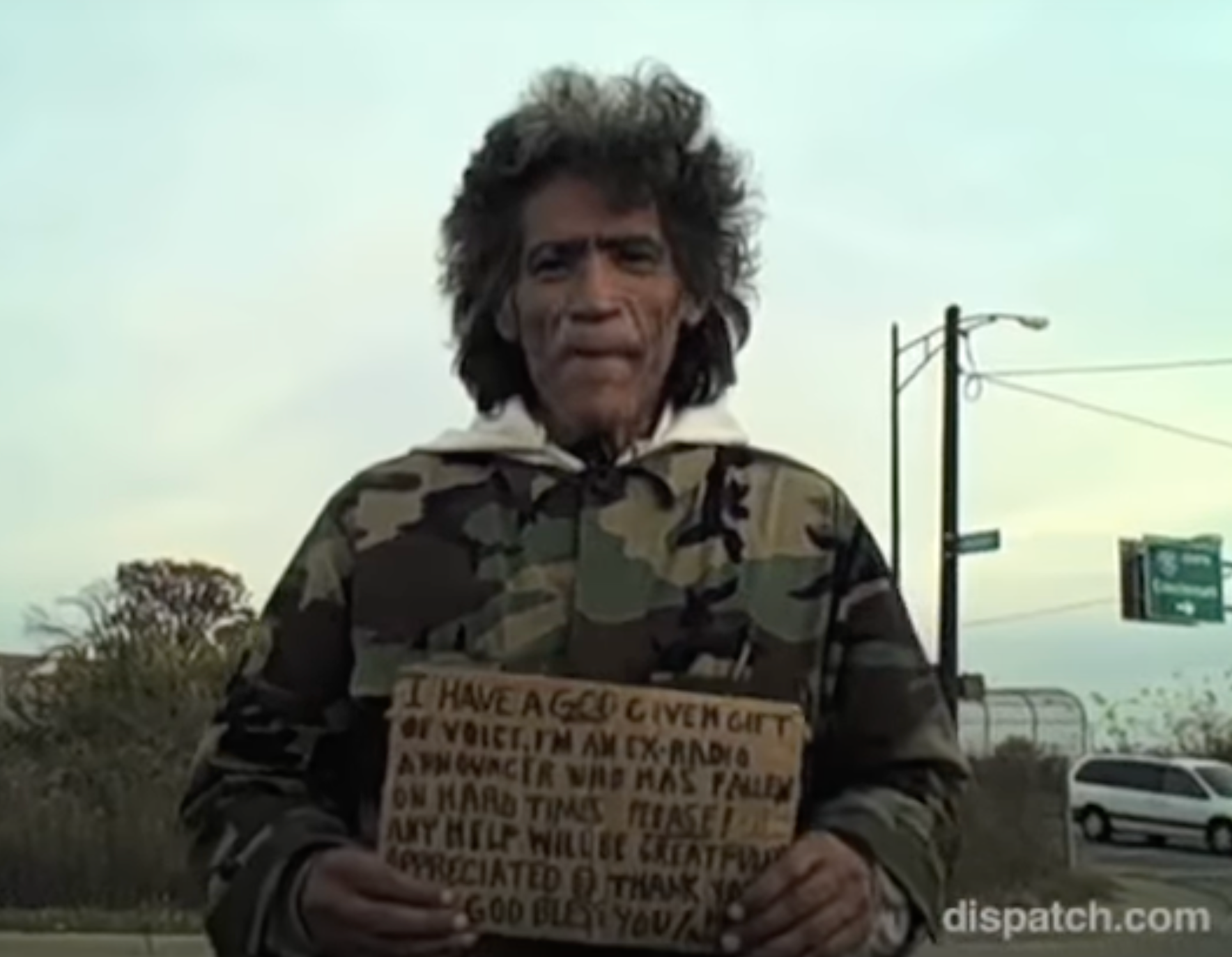 Ted Williams aka the homeless man with the Golden Voice talking on his cell  phone outside Paty's restaurant in Toluca Lake Los Stock Photo - Alamy