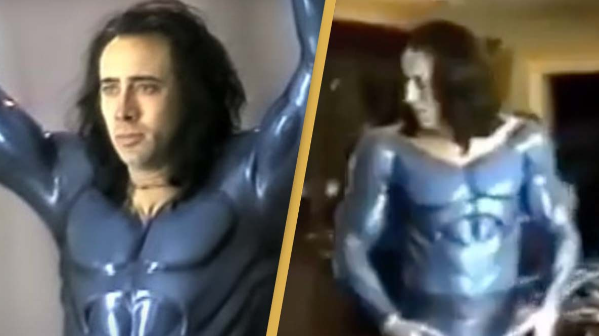 Video surfaces of Nicolas Cage trying on Superman suit for