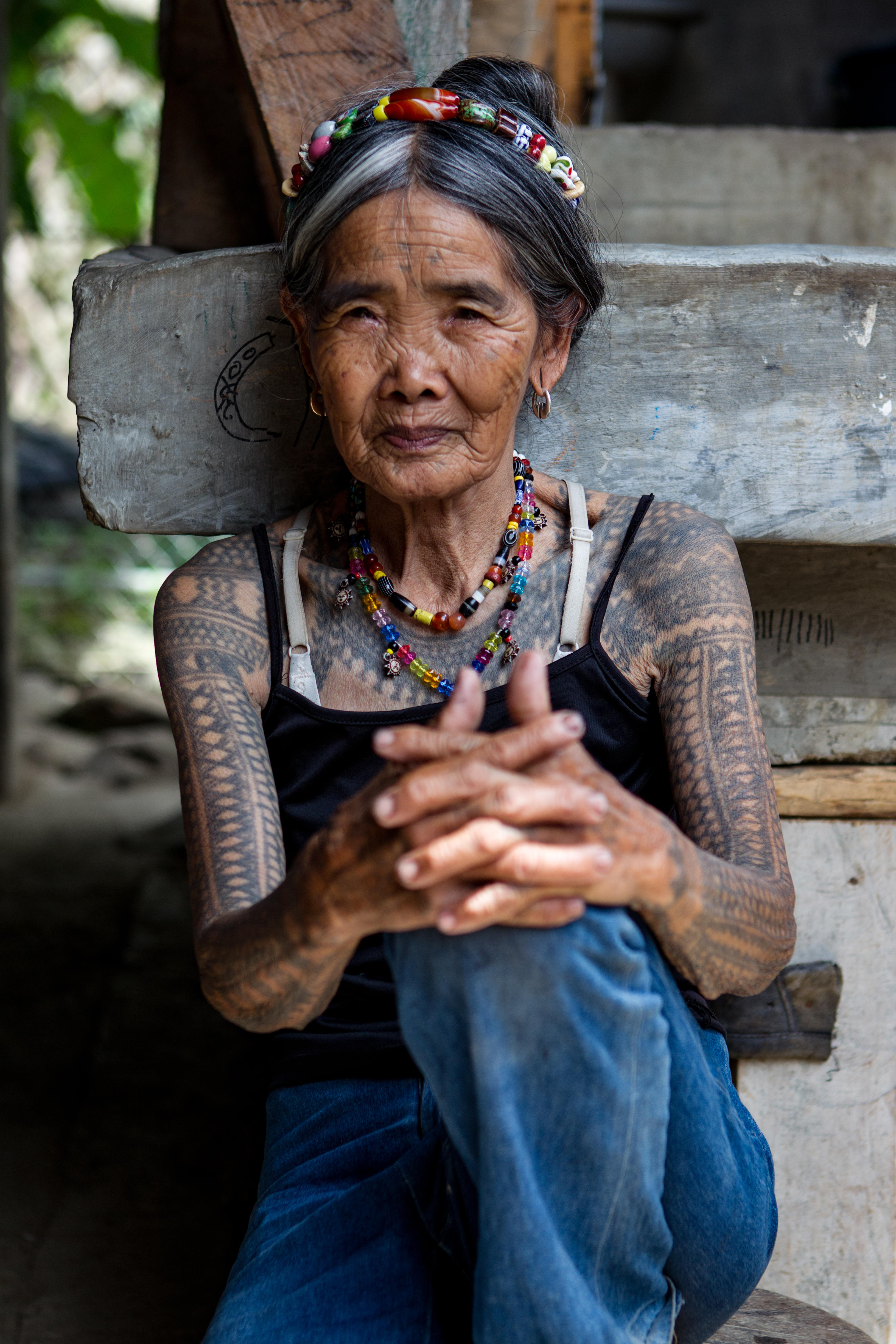 EdsAsh a Filipina tattoo artist from Buscalan Tinglayan Kalinga  Philippines She is often described as the last and oldest mambabatok