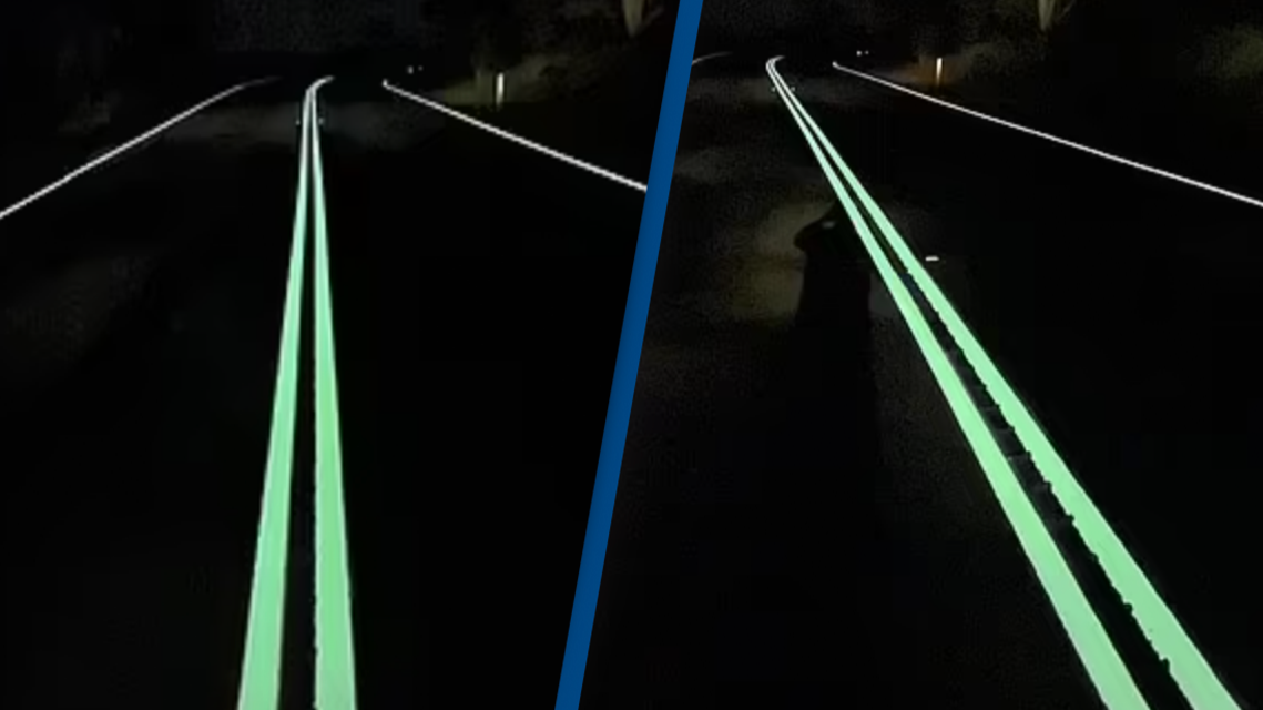 Genius glowinthedark invention on roads praised for being 'life