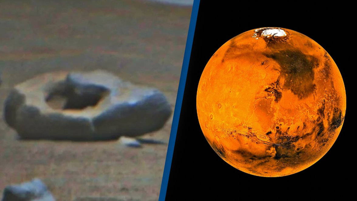 NASA rover Perseverance Mars strange shaped\' rock on \'doughnut finds