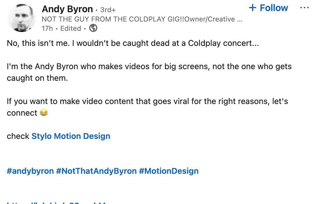 Man speaks out after being mistaken for CEO caught with employee at  Coldplay concert