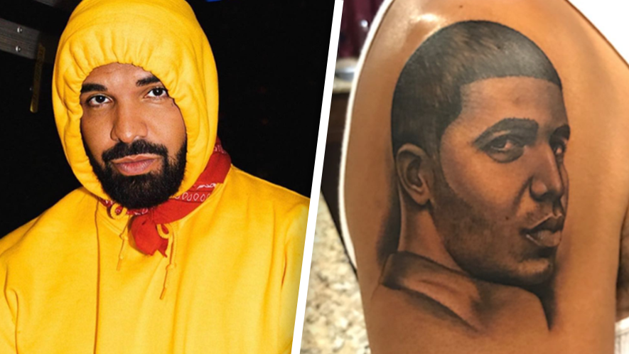 Drake gets tattoo of dad on his arm