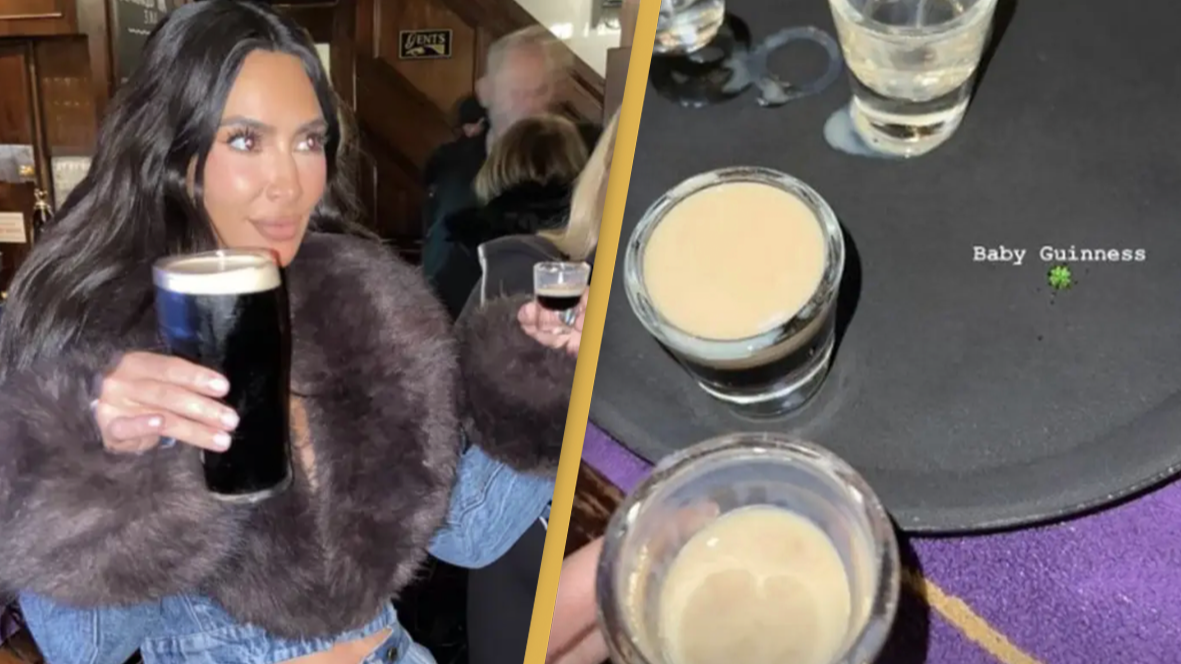 Behind-the-scenes photo exposes sad truth behind pictures of Kim Kardashian's St Patrick's Day pub crawl